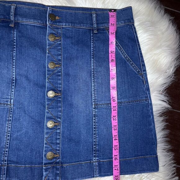 Ann Taylor The Loft button down denim skirt sz 14 - Picture 7 of 7